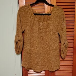 Notations Golden Button-Up Blouse